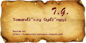 Tomanóczy Gyöngyi névjegykártya